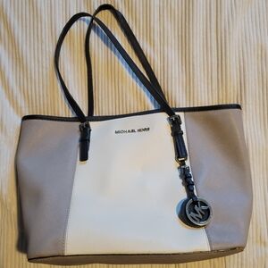 Michael Kors Black and White Tote Bag